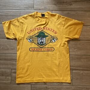 Vintage 80s United States Marine Corps Single Stitch Navy T-Shirt Adult Large